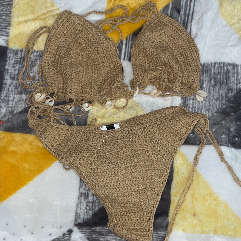 Handmade Crochet Bikini with Shell Accents